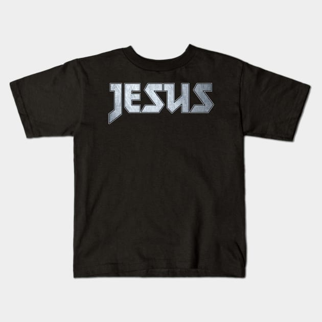 Heavy metal Jesus Kids T-Shirt by KubikoBakhar